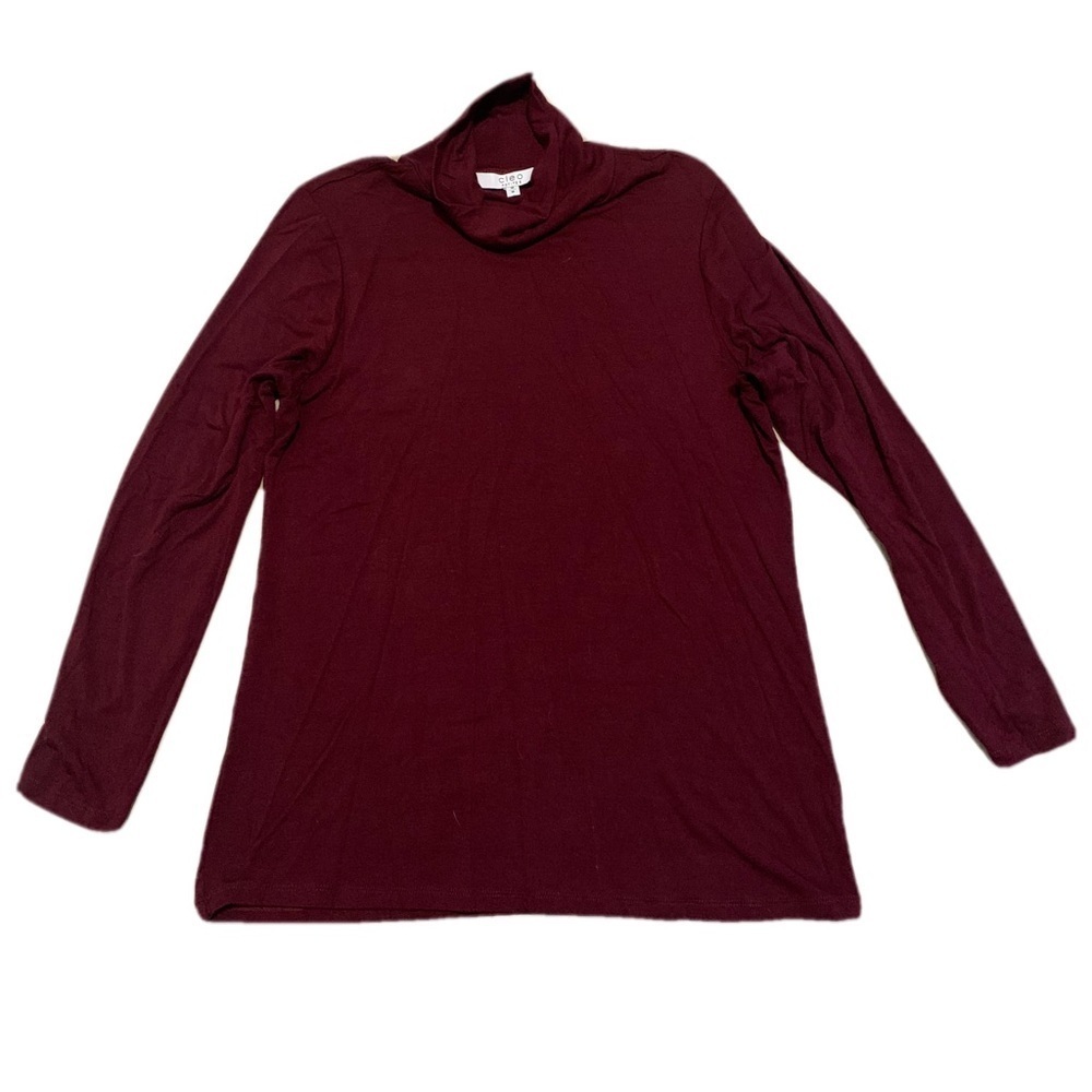 Cleo Petites Burgundy Turtleneck Top - Size Medium